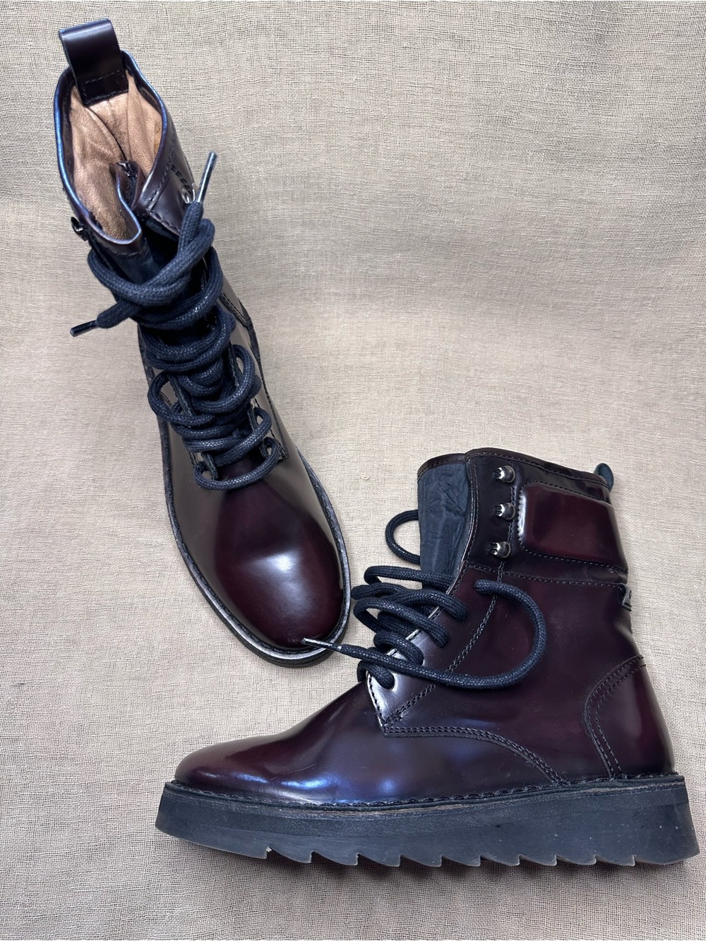 PLDM by Palladium Brown Leather Combat Boots Womens 7